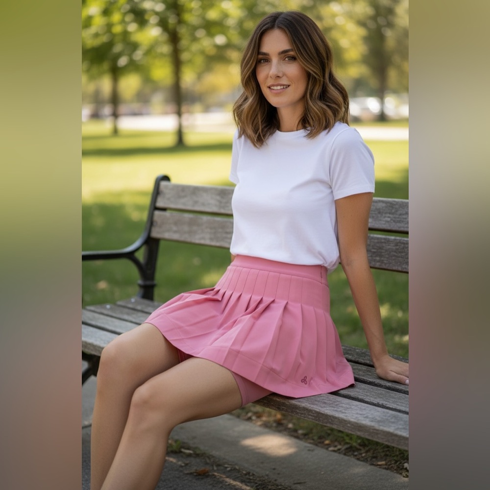 Women's Pink Pleated Tennis Skirt